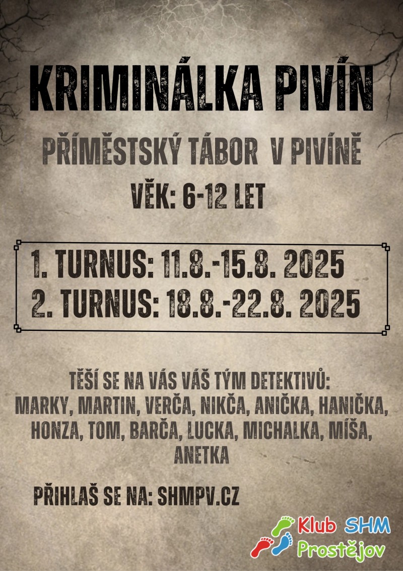 Příměstský tábor Pivín I - Kriminálka Pivín
